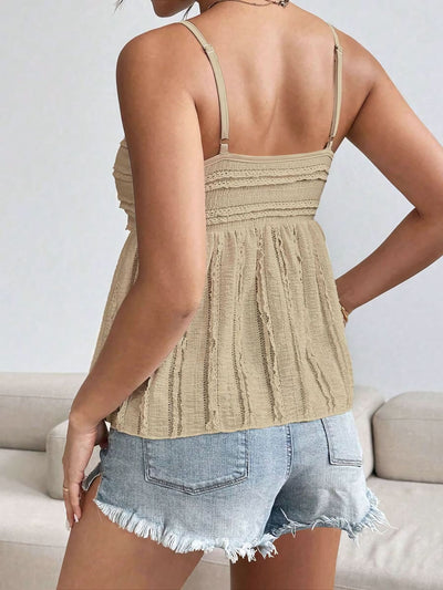 Blusa Casual Elegante de Chifón con Encaje y Tirantes Finos - Image 24