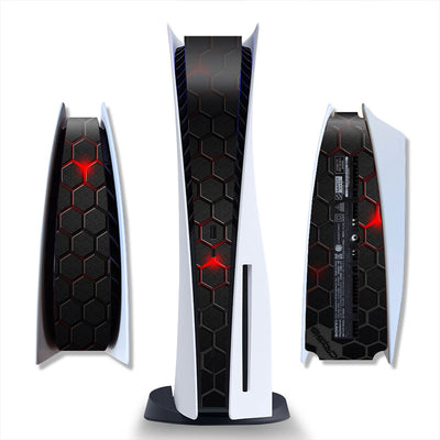 Brushed silver metal texture skin for PlayStation 5 Digital Edition console, shown from front and side views. - Image 13