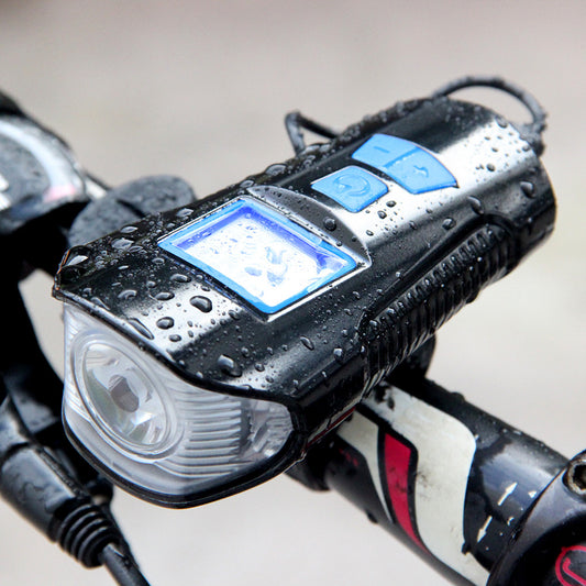 Luz Frontal para Bicicleta USB con Altavoz y Velocímetro