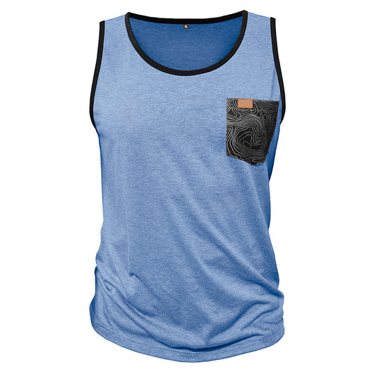 Camiseta Deportiva Suelta sin Mangas con Bolsillos y Estampado - Image 25