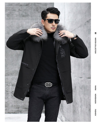 Abrigo de Piel con Cuello de Mapache y Zorro - Image 31