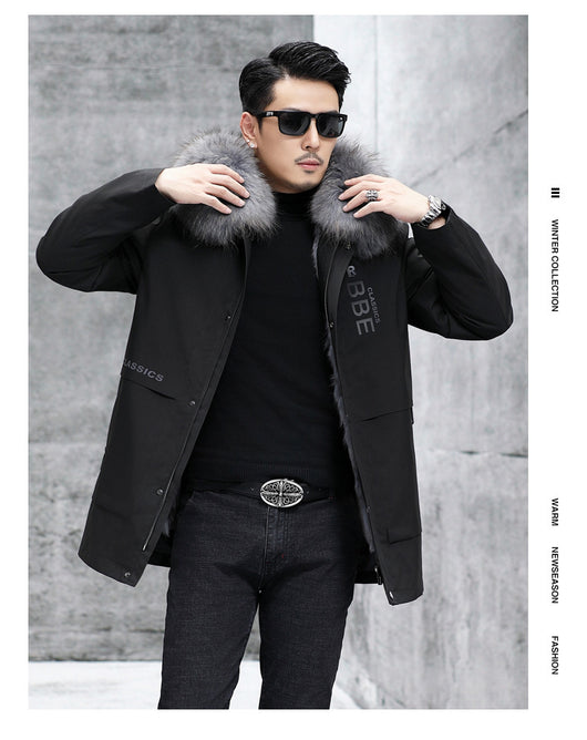 Abrigo de Piel con Cuello de Mapache y Zorro - Image 31