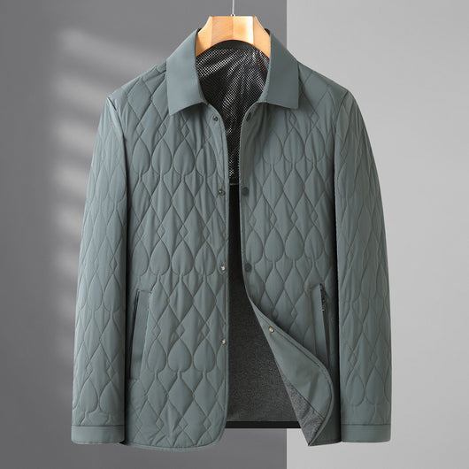 Chaqueta Acolchada de Negocios con Diseño Geométrico para Hombre - Image 4