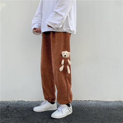 Pantalones Deportivos Casuales de Cordel y Forro Polar para Hombre - Image 4