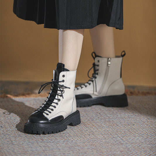 Bota Motociclista Estilo Británico Suela Gruesa Versátil