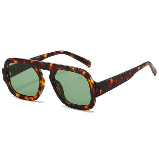 Men's and women's pilot sunglasses with a black plastic frame and vibrant orange-yellow lenses. - Image 12
