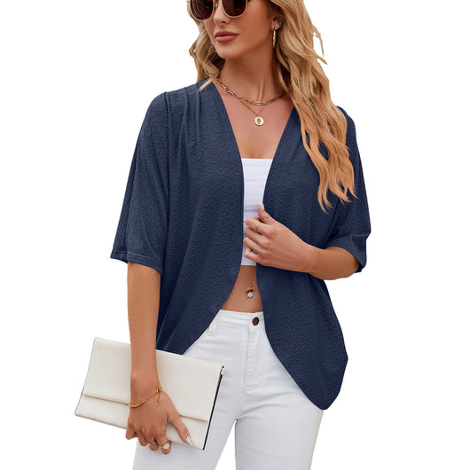 Cardigan Tejido de Manga Corta para Oficina - Image 7