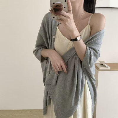 Cardigan Tejido Versátil de Color Liso - Abrigo de Viaje Elegante - Image 15