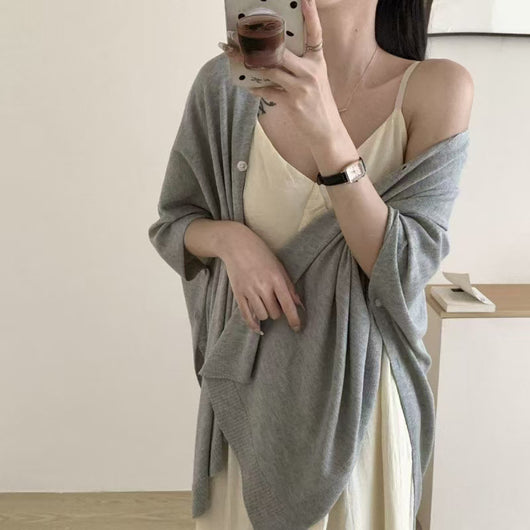 Cardigan Tejido Versátil de Color Liso - Abrigo de Viaje Elegante - Image 15