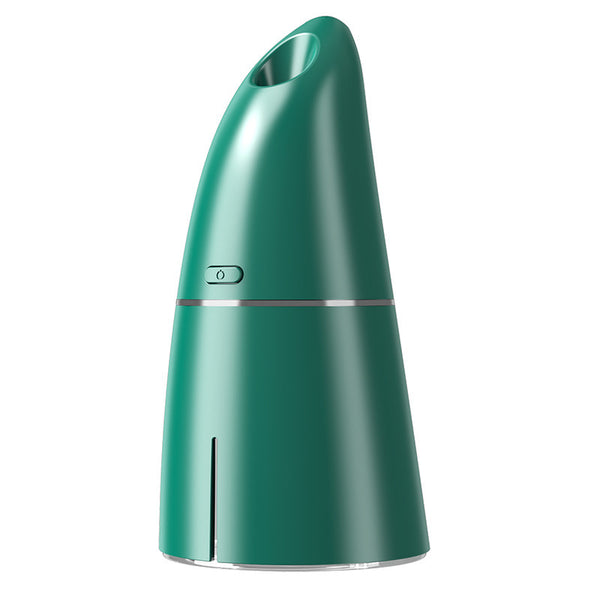 Red columnar USB mini humidifier with a power button and top mist outlet, designed for small spaces. - Image 3