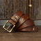 Cinturón Vaquero de Cuero Vintage Delavado con Hebilla de Pasador