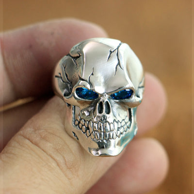 Anillo de Plata Esterlina Calavera Fantasma Tendencia - Image 11