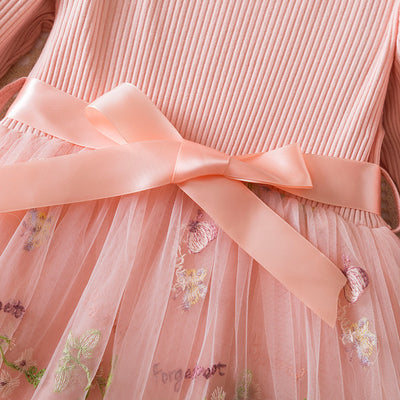 Vestido Princesa Navideño con Bordado Floral y Malla - Image 7