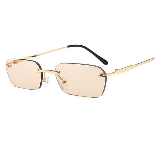 Gafas de Sol Rectangulares sin Montura UV400 - Unisex Estilo Peekaboo - Image 4