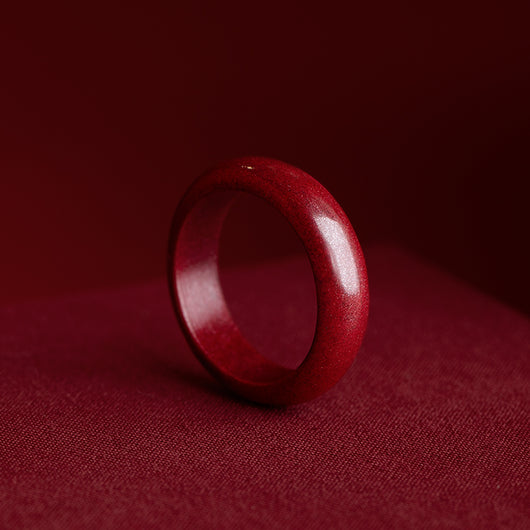 Anillo de Cinabrio Natural Diseño Retro Nicho Exclusivo para Mujer - Image 10