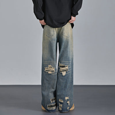 Pantalones Vaqueros Rotos Camuflaje Estilo Urbano Americano para Hombre - Image 14