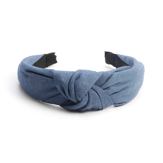 Diadema Artística de Mezclilla con Nudo - Image 7