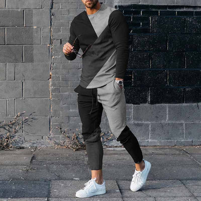 Conjunto Elegante de Pantalón y Camiseta Manga Larga para Hombre - Image 40