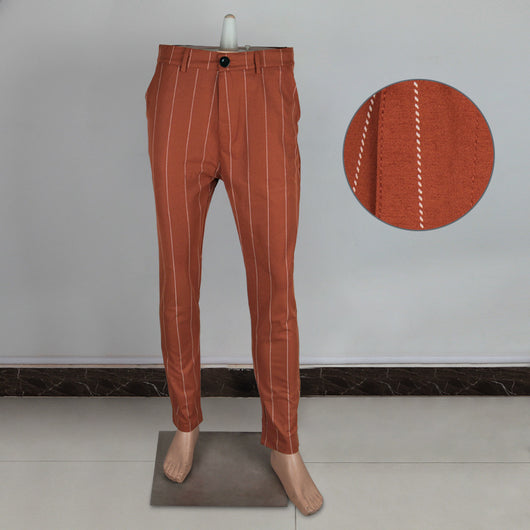 Pantalones Casuales con Rayas Punteadas y Puño Ajustado - Image 6