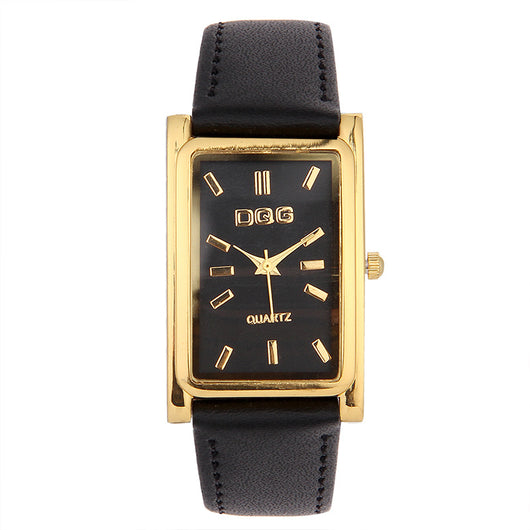Reloj de Hombre Cuadrado Dorado con Cierre de Pasador y Movimiento de Cuarzo - Image 7