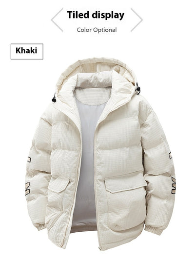 Chaqueta Acolchada de Invierno para Hombre con Capucha y Estampado Urbano - Image 12