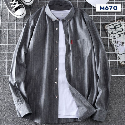 Camisa de Cuadros Casual Delgada para Hombre Primavera-Otoño - Image 7