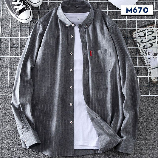Camisa de Cuadros Casual Delgada para Hombre Primavera-Otoño - Image 7