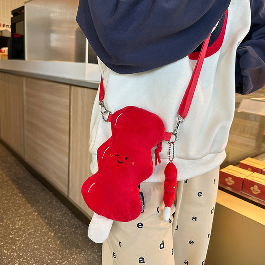 Bolsa Bandolera Peluche Fresas con Caramelo