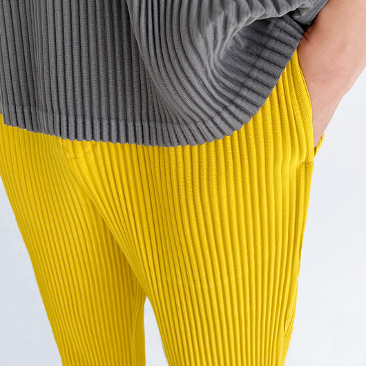 Pantalones Casuales de Hombre con Cintura Elástica y Pliegues - Colores Sólidos Verano - Image 3