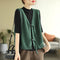 Chaleco Abrigo Estilo Retro Verde con Hebilla Asiática