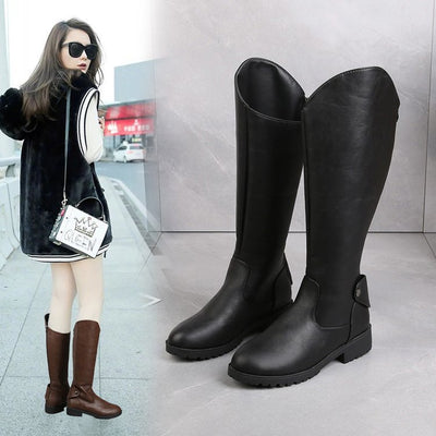 Botas Altas Estilo Caballero con Tacón Grueso y Cierre Lateral para Mujer - Image 6