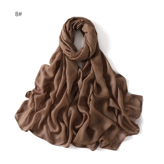 Pañuelo de Algodón y Lino Monocrómático con Ala Ancha - Image 10