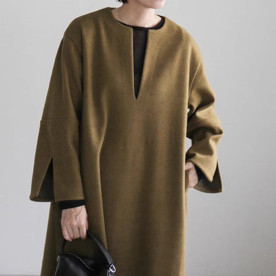 Abrigo Holgado de Lana para Mujer Otoño e Invierno - Image 3