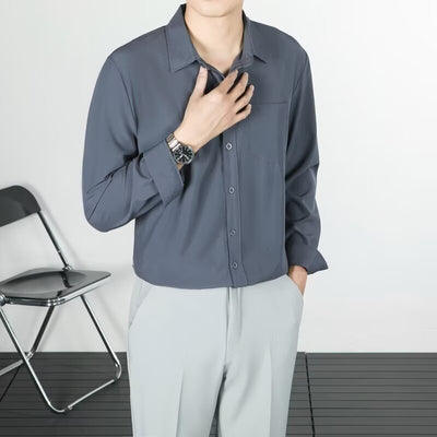 Camisa Suelta de Lino Coreana con Drapeado Elegante - Image 19