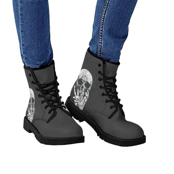 Botas Martin Británicas de Cuero con Estampado y Tacón Bajo para Mujer