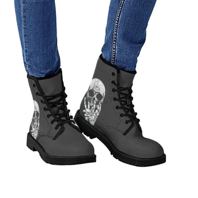 Botas Martin Británicas de Cuero con Estampado y Tacón Bajo para Mujer