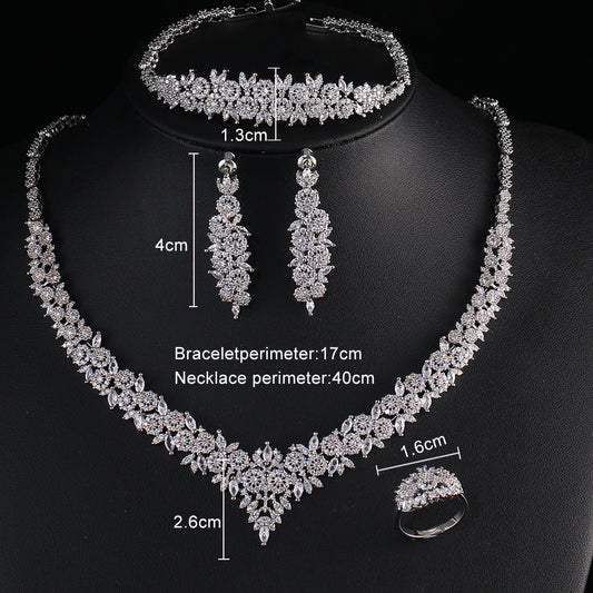 Conjunto de Aretes de Novia con Circonita y Borla Elegante - Image 2