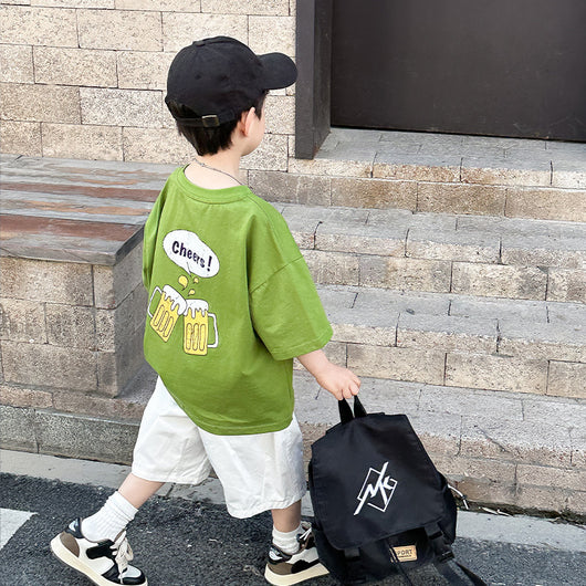 Playera Deportiva Suelta para Niños - Cuello Redondo Verano - Image 3