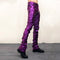 Pantalones de Cuero Acampanados con Espejo Reflectante para Hombre