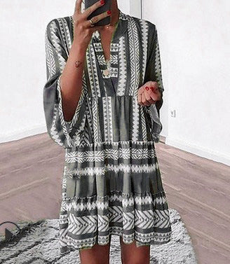 Vestido Estampado Suelto Estilo Europeo - Image 12