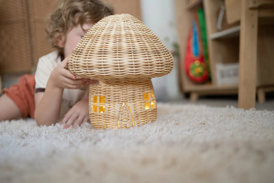 Adornos Decorativos Casitas de Champiñón Tejidas a Mano en Ratán - Image 7