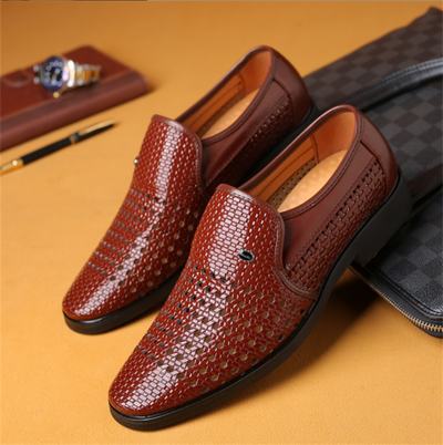 Zapatos de Cuero Ejecutivos Transpirables con Diseño Hueco Fresco para Hombre - Image 4