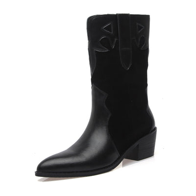 Botines de Tacón Bajo Punta Afilada con Estampado Lácteo - Image 13