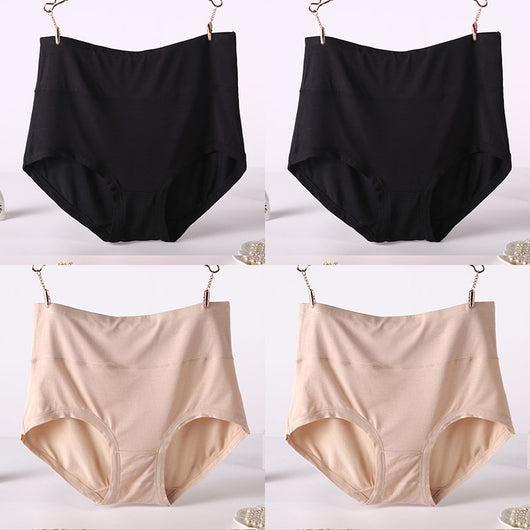 Pack 4 Pantaletas Cintura Alta Viscosa Suave Colores Lisos Mujer - Image 10