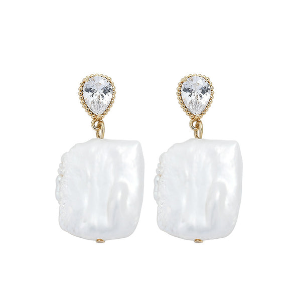 Aretes de Perla Barroca Natural en Plata S925 con Aguja - Image 4