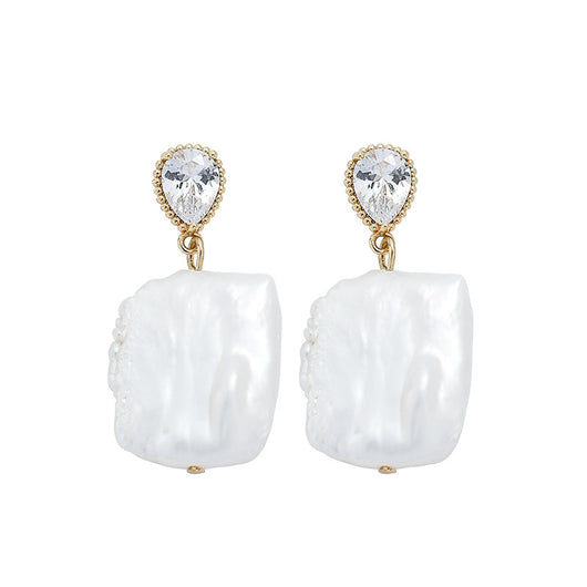 Aretes de Perla Barroca Natural en Plata S925 con Aguja - Image 4