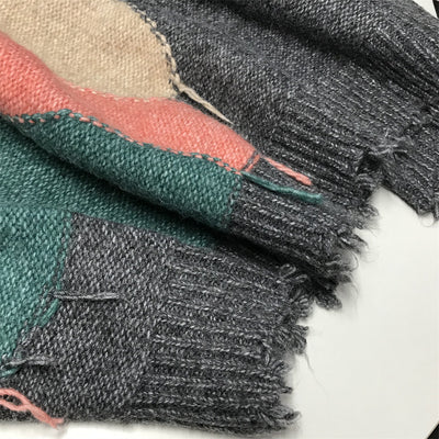 Suéter Tejido Casual Retro con Bordes sin Rematar para Mujer - Image 17