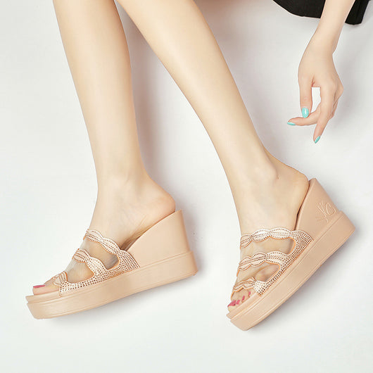 Sandalias Cuña para Mujer Piel Genuina Boca de Pez - Image 10