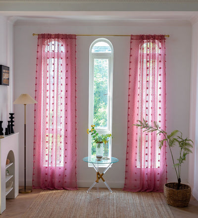 Cortinas Bohemias Texturizadas con Bordado Floral - Image 31