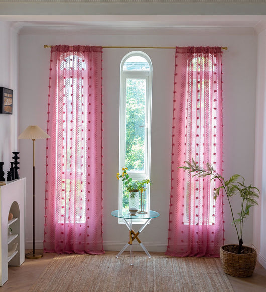 Cortinas Bohemias Texturizadas con Bordado Floral - Image 31